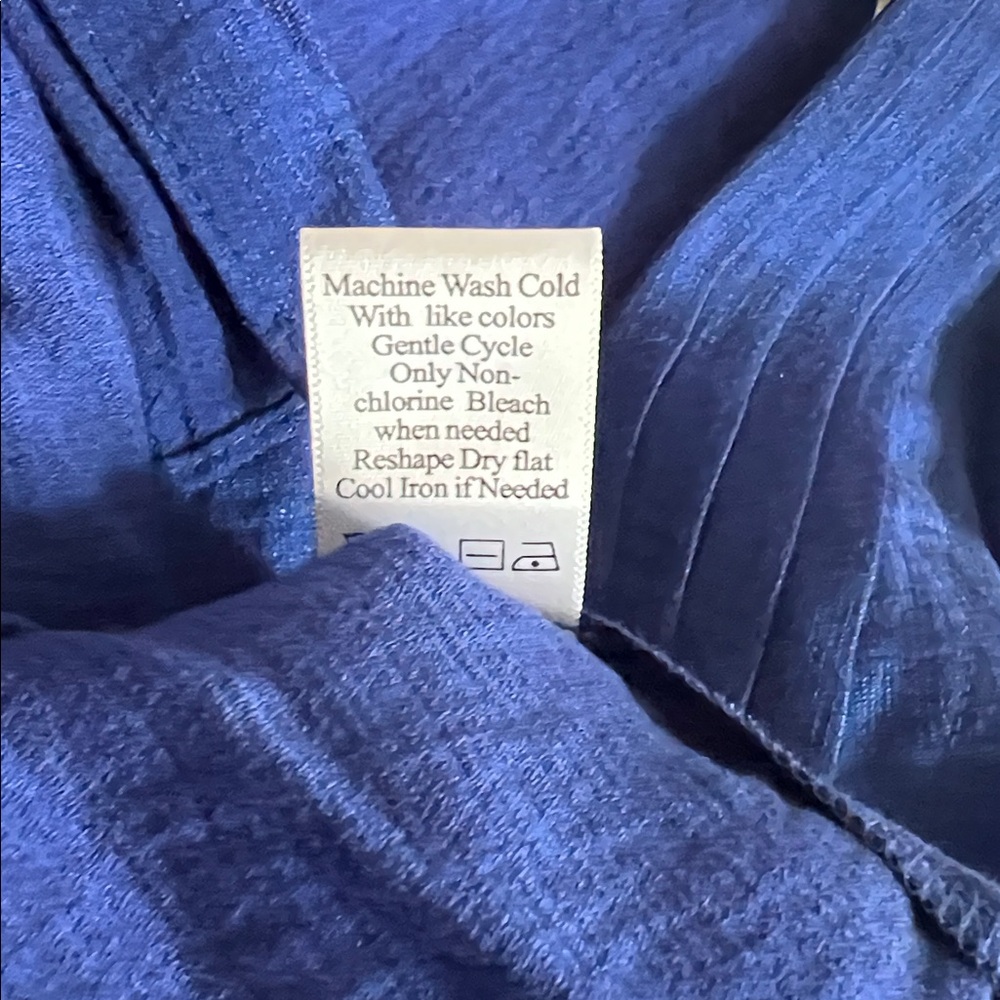 Coldwater Creek Royal Blue Button Down Ruffle Front Blouse - PL - Picture 7 of 10